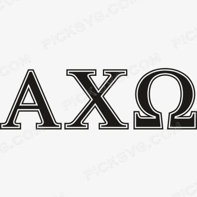 Alpha Chi Omega Black Greek Letter Svg - Fraternity Sorority