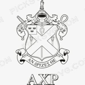 Alpha Chi Rho Letter Crest Svg - Fraternity Sorority