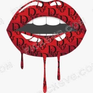 Lips Drip Dior Pattern Svg - Christian dior Logos Svg