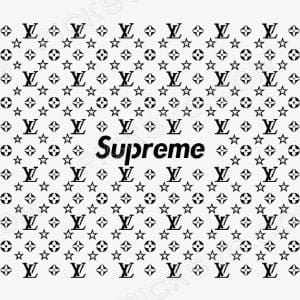 Lv with Supreme Seamless Pattern Svg - Brands Logos SVG