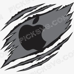 Ripped Apple Svg