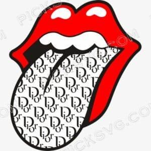 Rolling Tongue Dior Pattern Svg - Christian dior Logos Svg