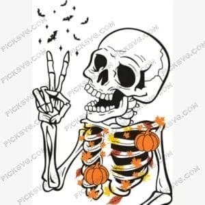 Fall Skeleton Halloween SVG - Digital File